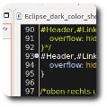 Eclipse Programmierumgebung Zwischenschritt mit Mix aus Dunkel und Standardfarben